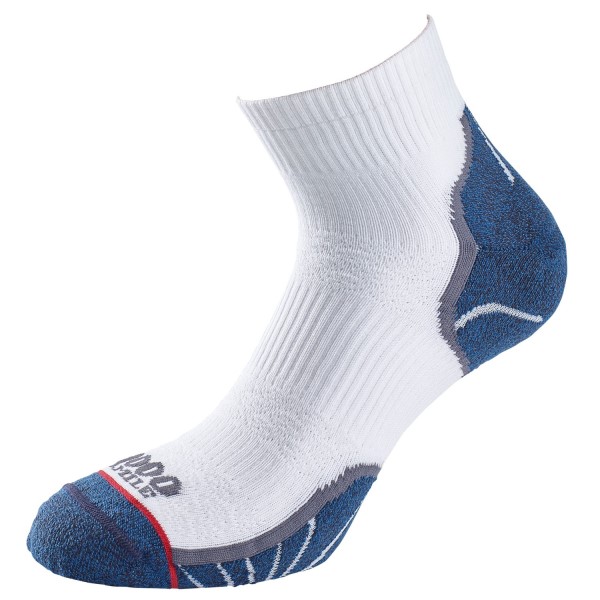 1000 Mile Breeze Lite Anklet Womens Sports Socks - Double Layer, Anti Blister - White/Blue