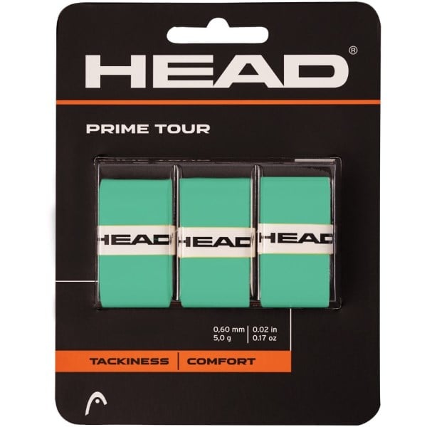 Head Prime Tour Tennis Overgrip - 3 Pack - Mint