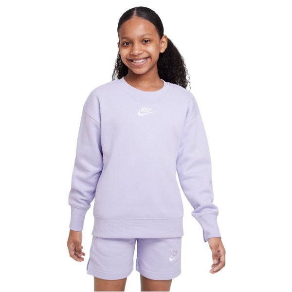 Nike Sportswear Club Fleece Kids Girls Sweatshirt - Oxygen Purple/White ...