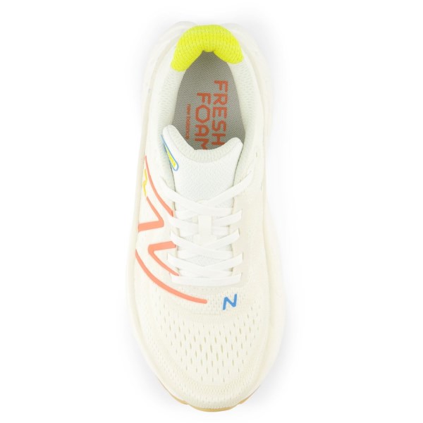 New Balance Fresh Foam More v4 - Womens Running Shoes - Sea Salt/Gulf Red/Lemon Zest