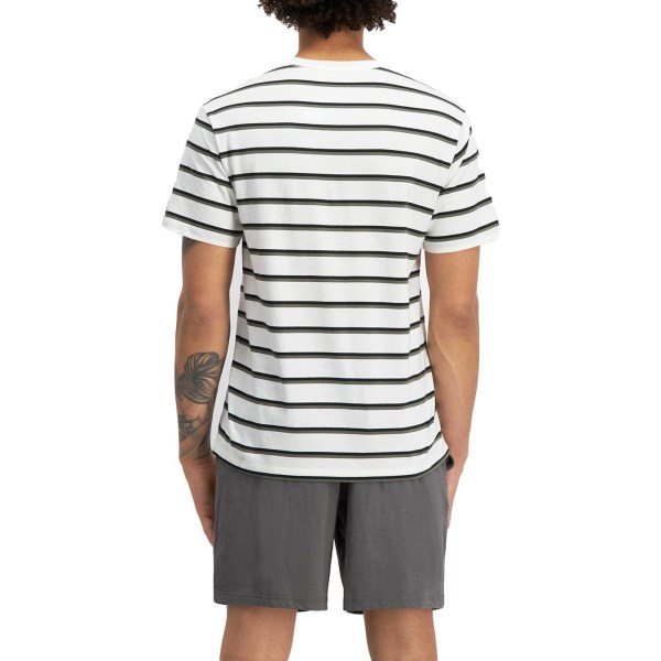 Champion Script Stripe Mens T-Shirt - White/Black
