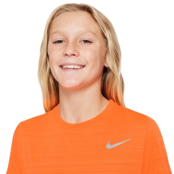 Nike Dri-Fit Miler Kids Running T-Shirt - Total Orange