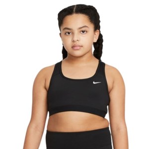 Nike Swoosh Kids Girls Sports Bra - Black/White