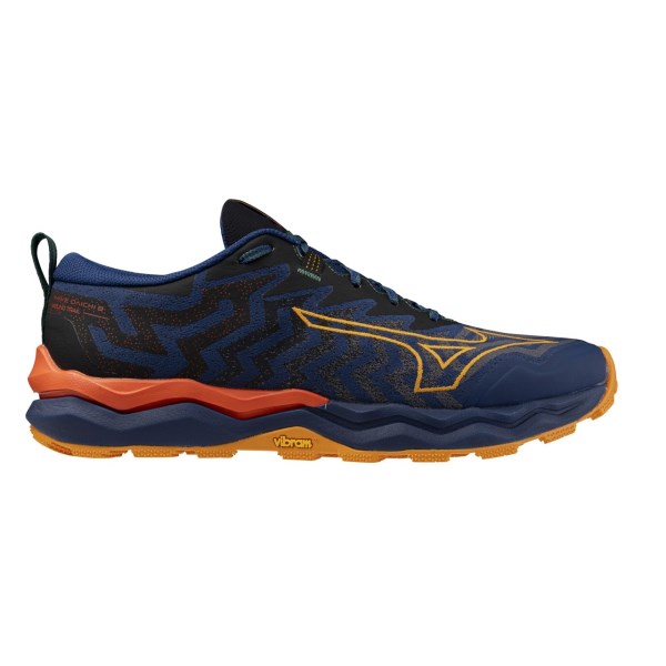 Mizuno Wave Daichi 8 - Mens Trail Running Shoes - Estate Blue/Apricot/Spicy Orange