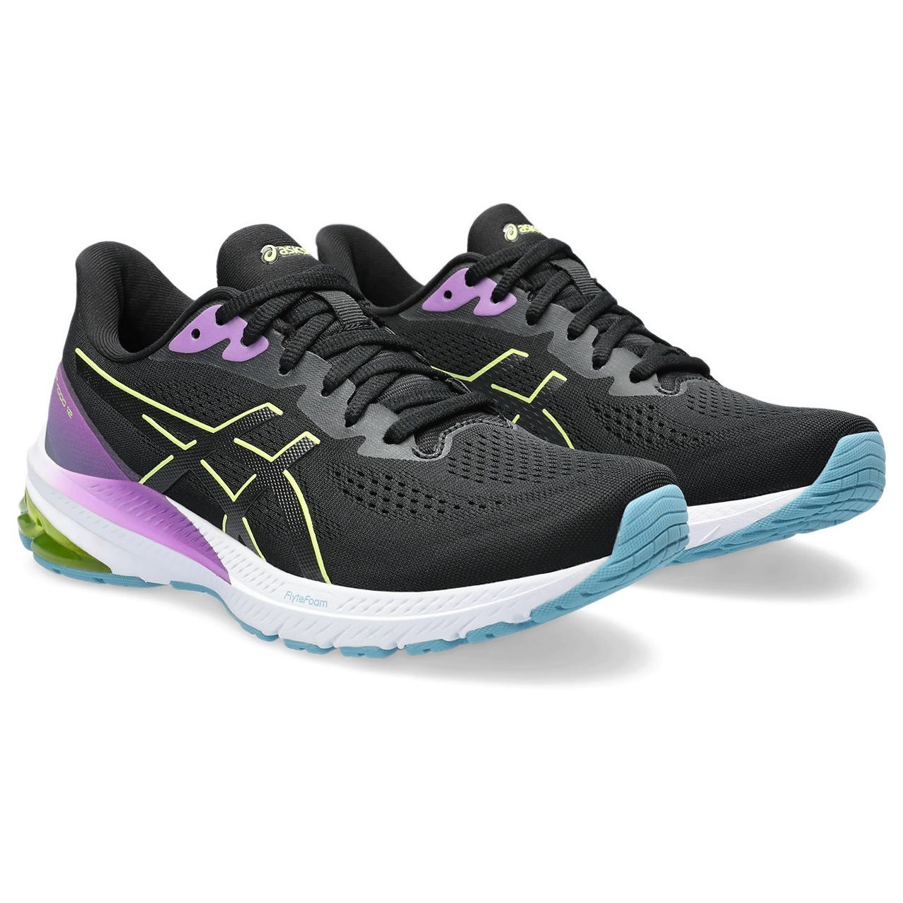 Asics GT-1000 12 - Womens Running Shoes - Black/Glow Yellow | Sportitude