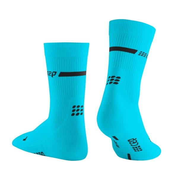 CEP Neon Mid Cut Running Socks - Blue