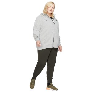 Nike Sportswear Essential Full Zip Womens Hoodie - Plus Size - Dark Grey Heather/White