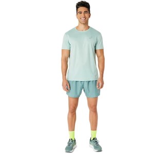 Asics Silver Mens Short Sleeve Running T-Shirt - Light Celadon