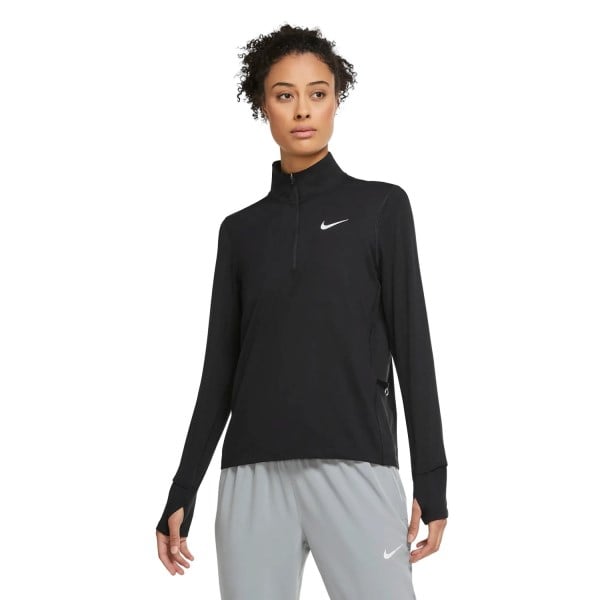 Nike Element 1/2 Zip Womens Running Long Sleeve Top - Black/Reflective Silver