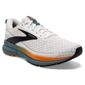 Brooks Trace 3 - Mens Running Shoes - White/Orange/Blue