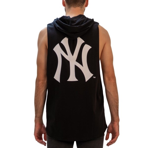Majestic New York Yankees Vincennes Mens Baseball Muscle Hoodie - Black