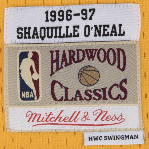 Mitchell & Ness LA Lakers Shaquille O'Neal 1996-97 Home NBA Swingman Mens Basketball Jersey - Yellow