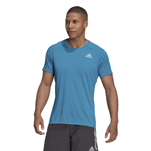 Adidas Runner Tee Mens Running Shirt - Sonic Aqua