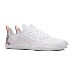 Vivobarefoot Primus Lite Knit - Womens Running Shoes - White/Peach Melba