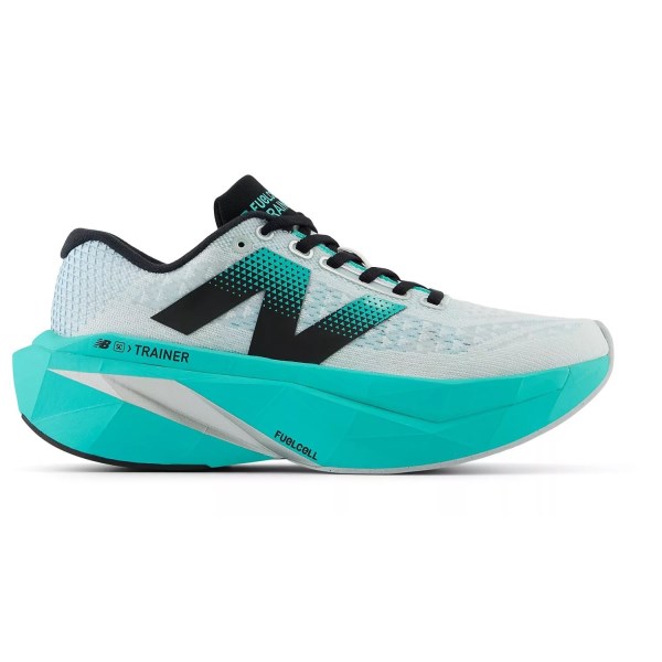 New Balance FuelCell SuperComp Trainer v3 - Womens Running Shoes - White/Cyber Jade/Silver Metallic