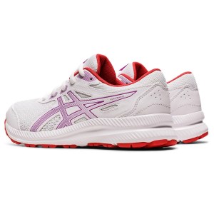 Asics Contend 8 GS - Kids Running Shoes - White/Orchid