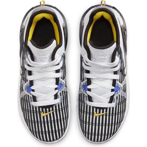 Nike LeBron Witness VI GS - Kids Basketball Shoes - White/Black/Persian Violet/Yellow Strike