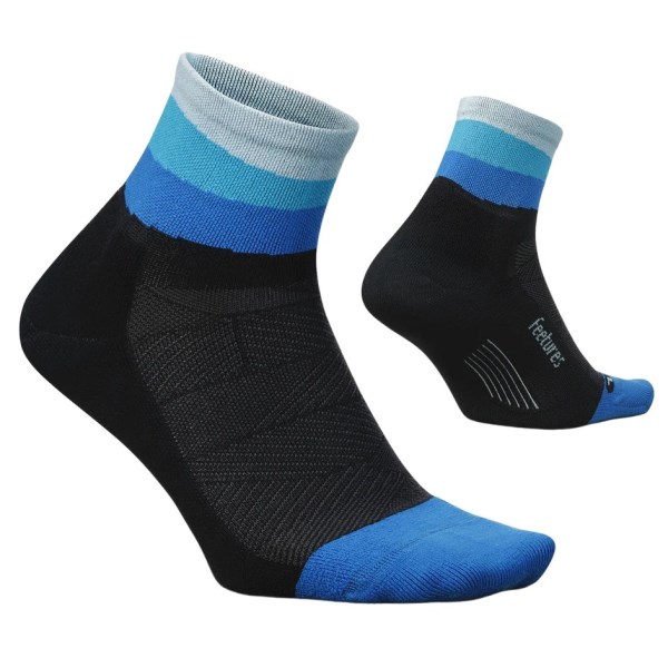 Feetures Elite Light Cushion Quarter Running Socks - Oceanic Ascent