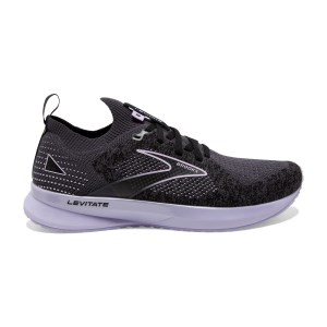 Brooks Levitate StealthFit 5 - Womens Running Shoes - Black/Ebony/Lilac