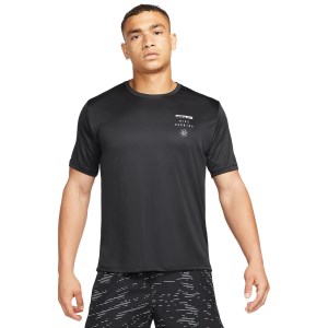 Nike Dri-Fit UV Run Division Miler Graphic Mens Running T-Shirt - Black