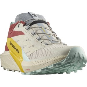 Salomon Sense Ride 5 - Mens Trail Running Shoes - Rainy Day/Hot Sauce/Freesia