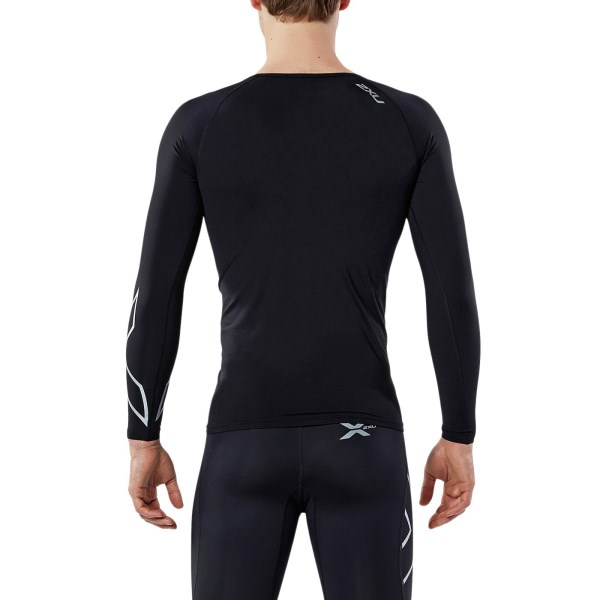 2XU Mens Thermal Compression Long Sleeve Top - Black/Silver