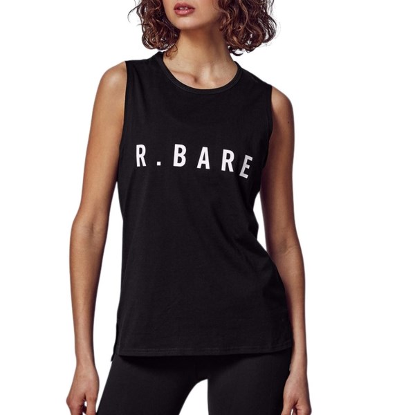Running Bare Easy Rider Womens Muscle Tank Top - Black