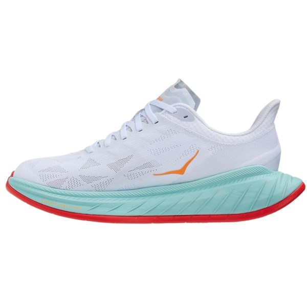 Hoka Carbon X 2 - Mens Running Shoes - White/Blazing Orange