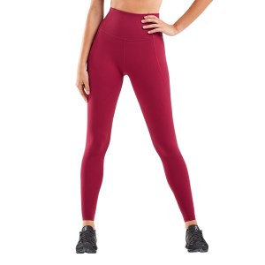 2XU Fitness New Heights Womens Compression Tights - Cyber Maroon/White