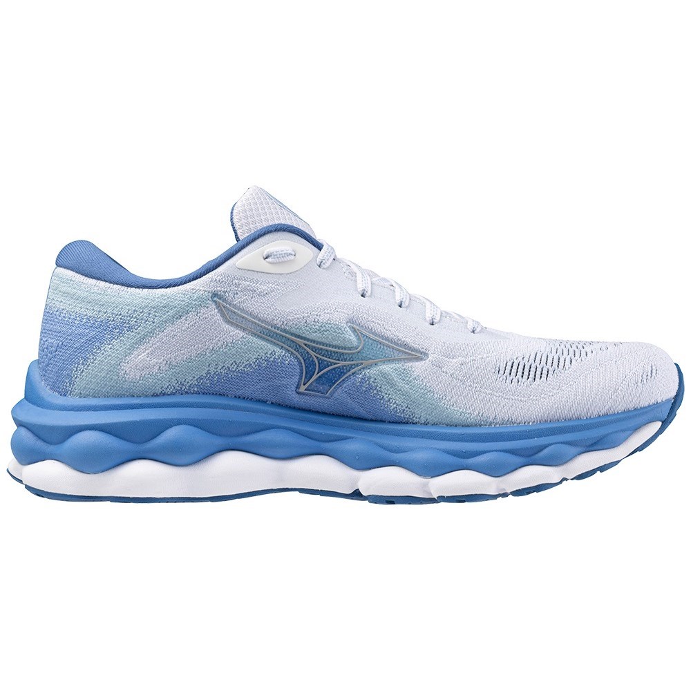 Mizuno Men's Wave Sky 7 Running Shoe, Pearl Blue-White, 7