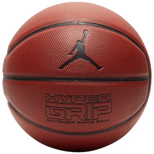 Jordan Hyper Grip 4P Outdoor Basketball - Size 7 - Dark Amber/Black/Metallic Silver