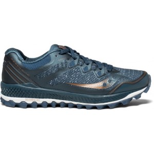 Saucony Peregrine 8 - Womens Trail Running Shoes - Blue/Denim/Copper