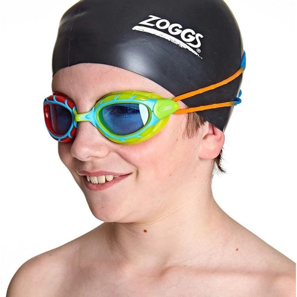 Zoggs Predator Junior - Kids Swimming Goggles - Blue/Green/Red