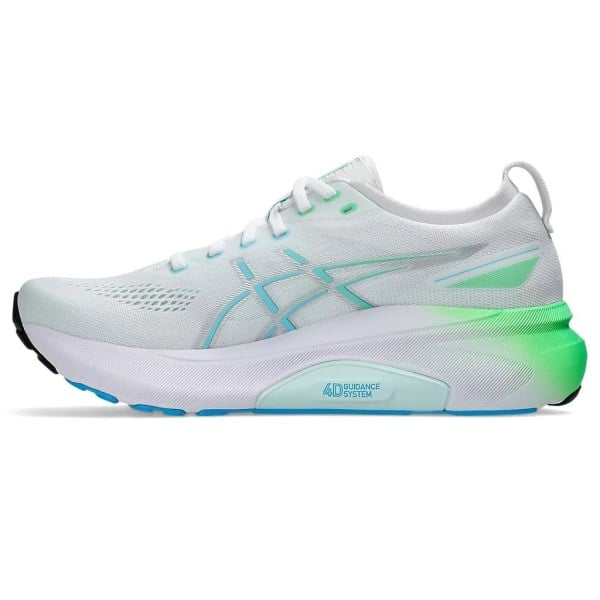 Asics Gel Kayano 31 - Mens Running Shoes - White/Bright Cyan