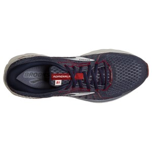 Brooks Adrenaline GTS 21 - Mens Running Shoes - Peacoat/Grey/Red