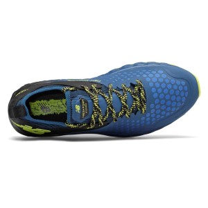 New Balance Fresh Foam Hierro v4 - Mens Trail Running Shoes - Blue/Black/Sulphur Yellow
