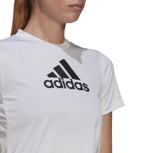 Adidas Designed 2 Move Logo Womens Training T-Shirt - White/Black
