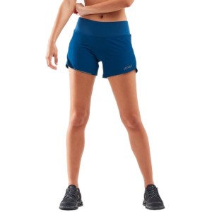 2XU XVent 4 Inch Womens Running Shorts - Poseidon/Silver Reflective