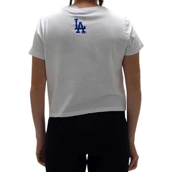 Majestic Los Angeles Dodgers Archy Womens Baseball Crop T-Shirt - White