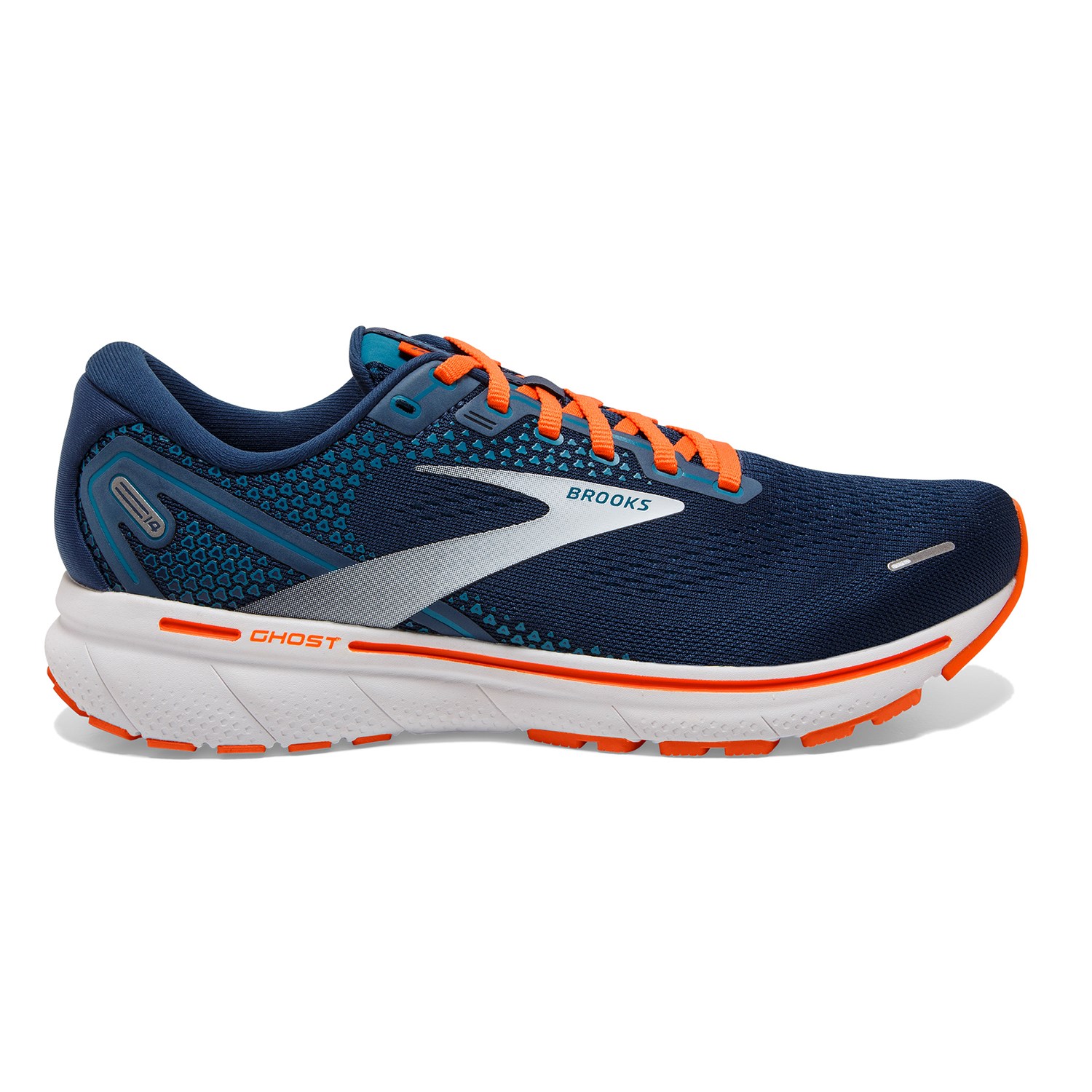 Brooks Ghost 14 - Mens Running Shoes - Titan/Teal/Flame | Sportitude