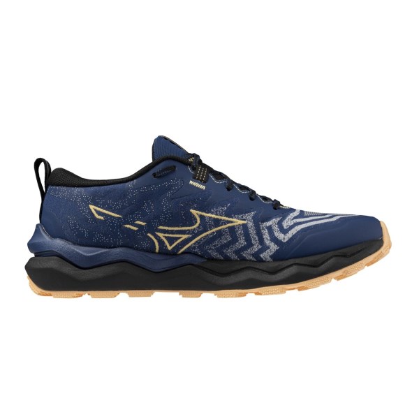 Mizuno Wave Daichi 8 - Womens Trail Running Shoes - Estate Blue/Apricot Ice/Black