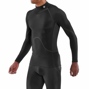 Skins Series-3 Mens Compression Thermal Long Sleeve Top - Black