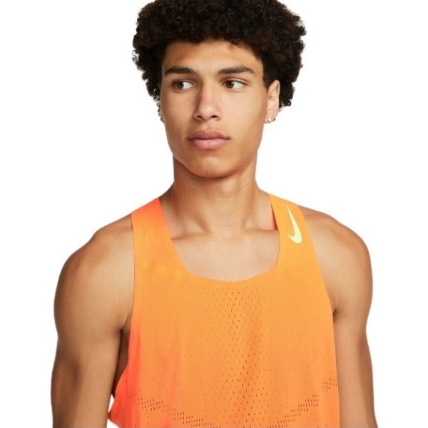 Nike Dri-Fit ADV AeroSwift Mens Running Singlet - Total Orange/Ghost Green