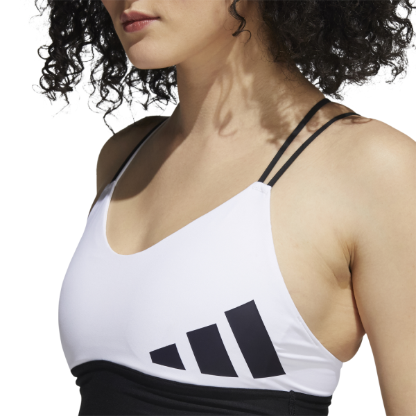Adidas All Me 3 Bar Light Support Womens Sports Bra - White/Black