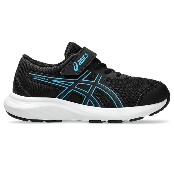 Asics Contend 9 PS - Kids Running Shoes - Black/Digital Aqua