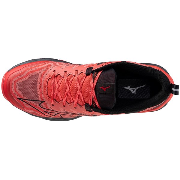 Mizuno Wave Daichi 8 - Mens Trail Running Shoes - Cayenne/Black/High Risk Red
