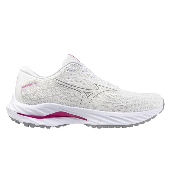 Mizuno Wave Inspire 20 Project Zero - Womens Running Shoes - White/Fuchsia/Cloud Pink