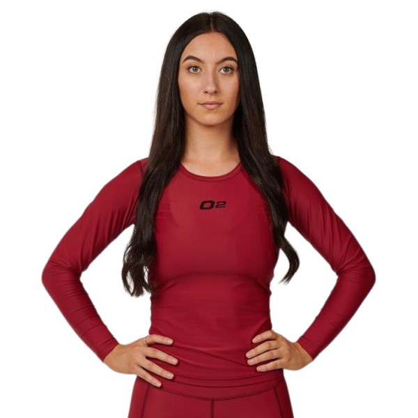 o2fit Womens Compression Long Sleeve Top - Maroon