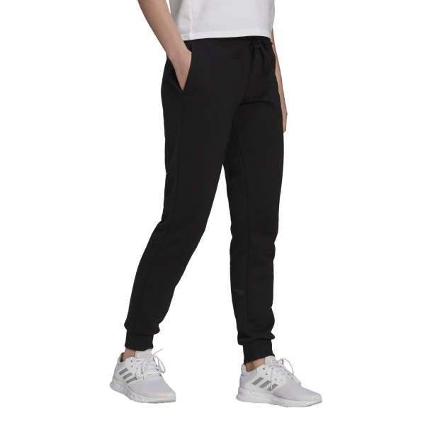 Adidas Essentials Fleece Logo Womens Track Pants - Black/White