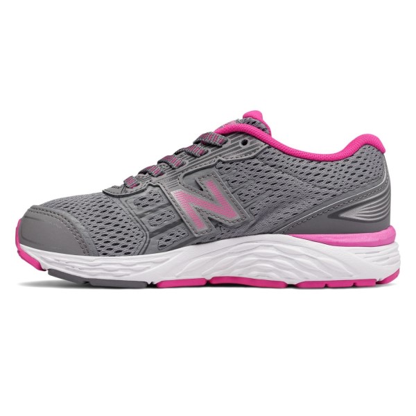 New Balance 680v5 - Kids Running Shoes - Steel/Pink Glo